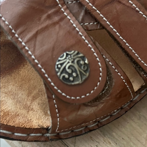 Finn Comfort Gomera-S Sandal size 38 D US 7.5 Wide Cognac Leather Footbed - Picture 10 of 12